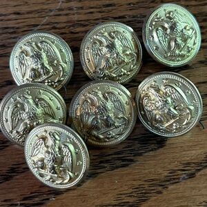 Vtg US Navy Eagle With Anchor Brass 7/8" Button Lot of 7 Superior/ Waterbury
